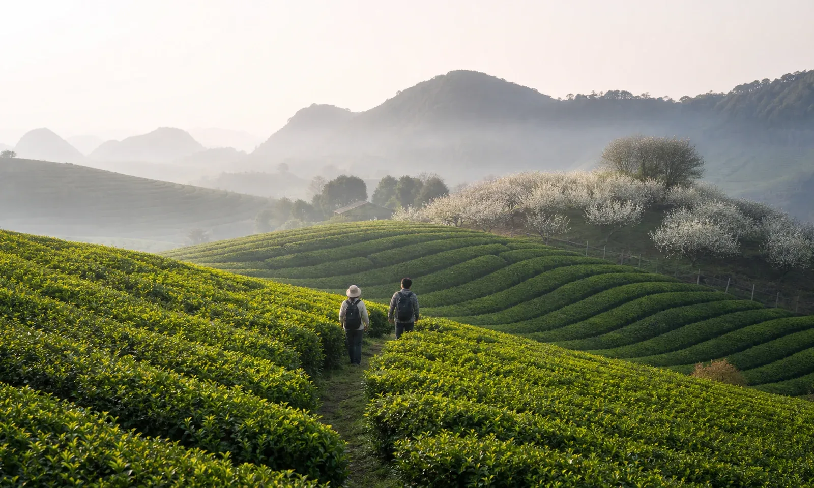 Mộc Châu 투어 — 푸른 차밭과 서북부 꽃의 계절